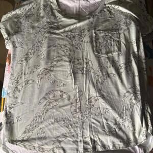 Wonderly Light Blue Leaf Print T-Shirt